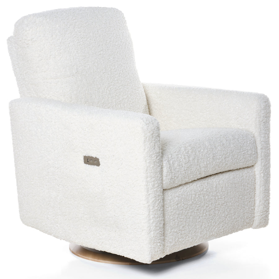 DREW –  Gliding Swivel Nursery Recliner - Sheepskin Cloud