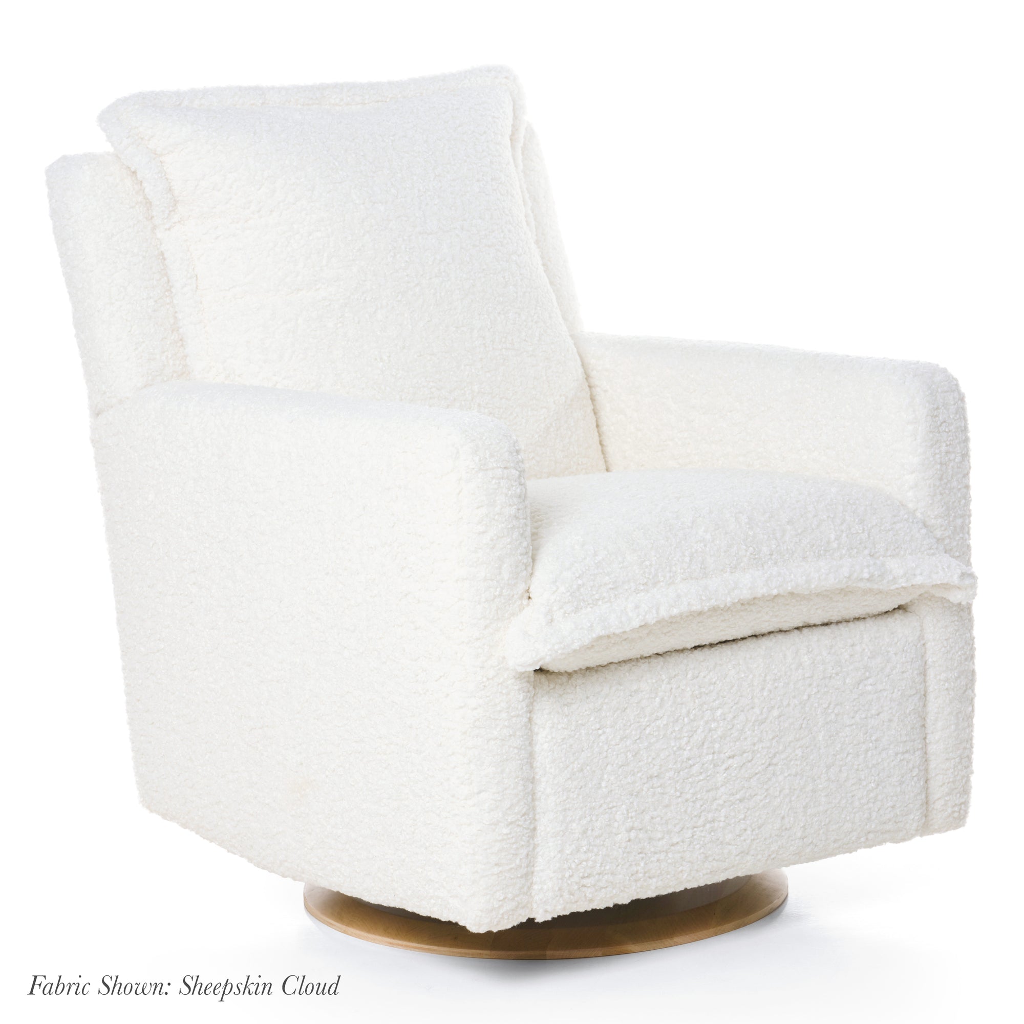 Flynn – Gliding Swivel Nursery Recliner - Sheepskin Cloud