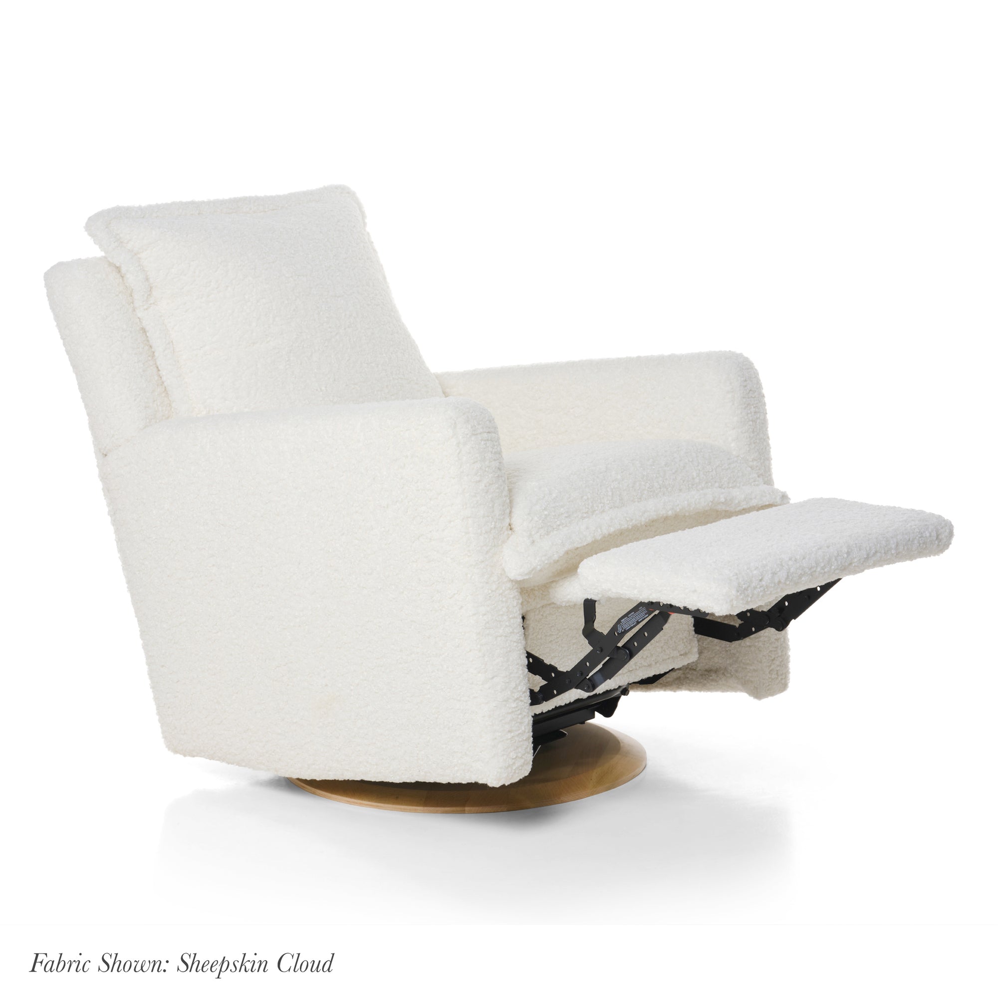 Flynn – Gliding Swivel Nursery Recliner - Sheepskin Cloud