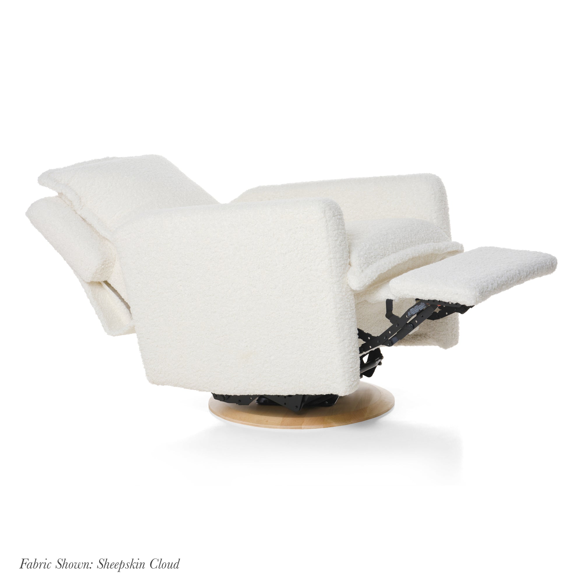 Flynn – Gliding Swivel Nursery Recliner - Sheepskin Cloud