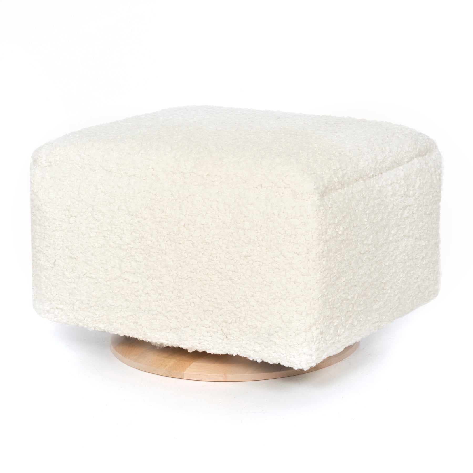 Small Stationary Rectangle Ottoman With Wood Base