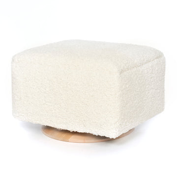 Small Stationary Rectangle Ottoman with Wood Base