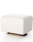 SMALL STATIONARY RECTANGLE OTTOMAN WITH WOOD BASE